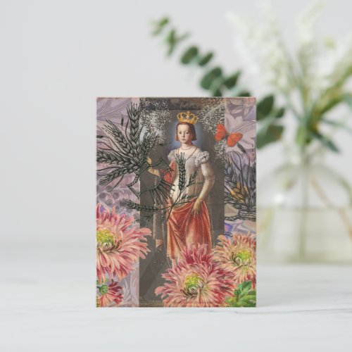 Virgo Woman Astrology Whimsical Portrait Postcard