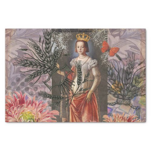 Virgo Woman Astrology Whimsical Portrait Tissue Paper