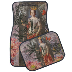 Virgo Woman Portrait Antique Colorful Rich Car Floor Mat