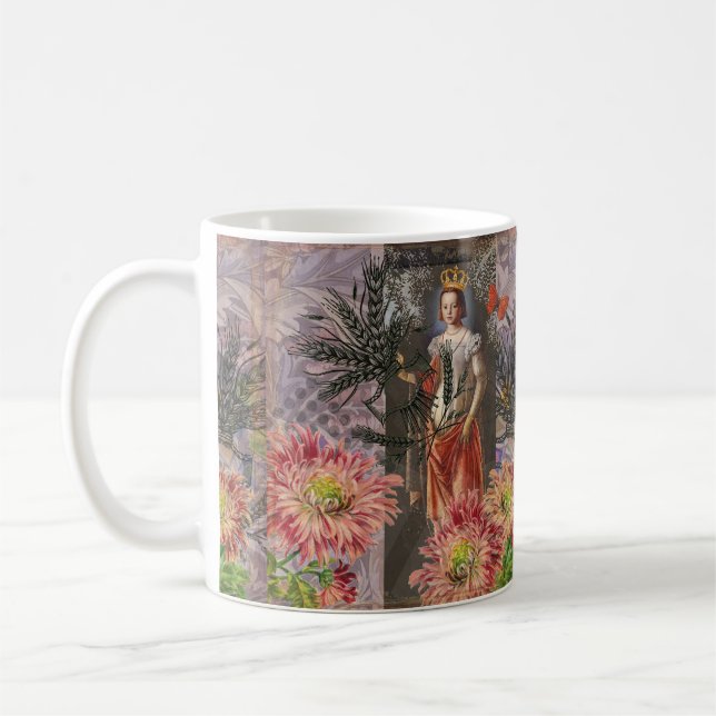 Virgo Woman Portrait Antique Colorful Rich Coffee Mug (Left)