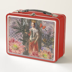 Virgo Woman Portrait Antique Colorful Rich Metal Lunch Box