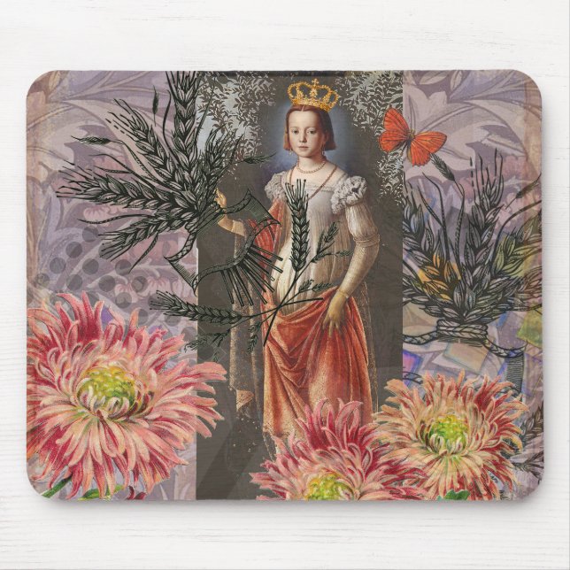 Virgo Woman Portrait Antique Colorful Rich Mouse Pad (Front)