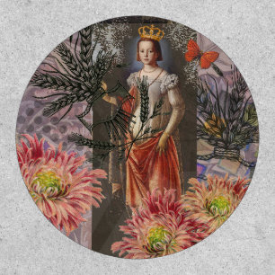 Virgo Woman Portrait Antique Colorful Rich Patch