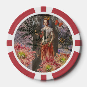 Virgo Woman Portrait Antique Colorful Rich Poker Chips