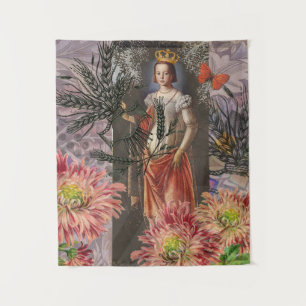 Virgo Woman Portrait Antique Colorful Rich Tapestry