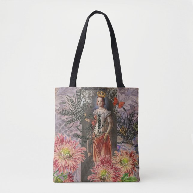 Virgo Woman Portrait Antique Colorful Rich Tote Bag (Front)