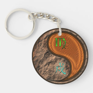 Virgo & Wood Dog Keychain