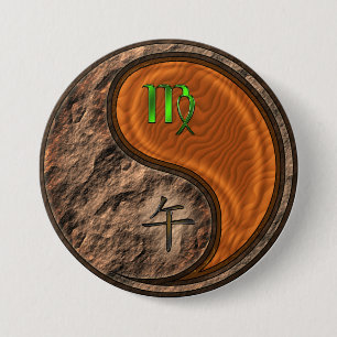 Virgo & Wood Horse Button