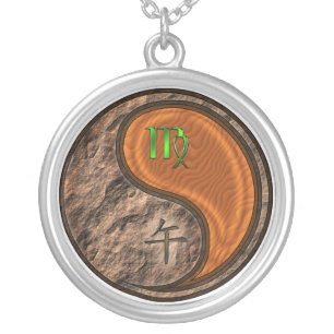 Virgo & Wood Horse Silver Plated Necklace
