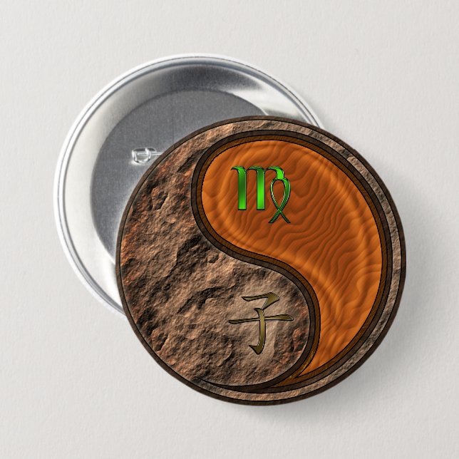 Virgo & Wood Rat Button (Front & Back)