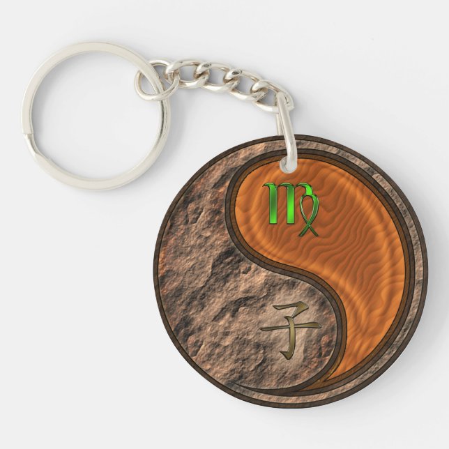 Virgo & Wood Rat Keychain (Front)