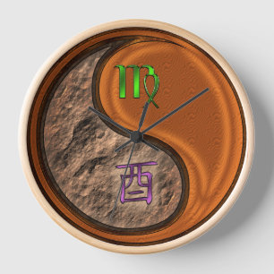 Virgo & Wood Rooster Clock