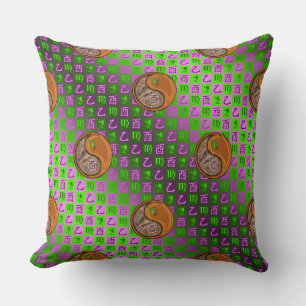 Virgo & Wood Rooster Throw Pillow