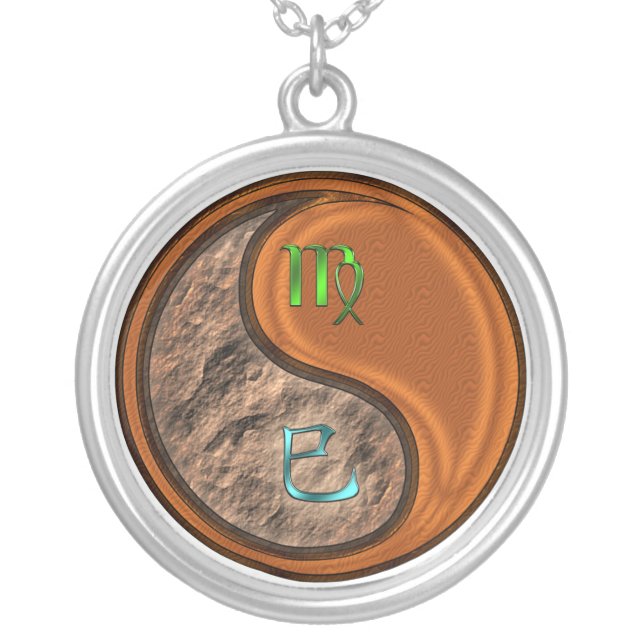 Virgo & Wood Snake Silver Plated Necklace (Front)