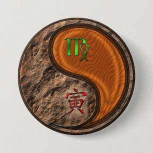 Virgo & Wood Tiger Button