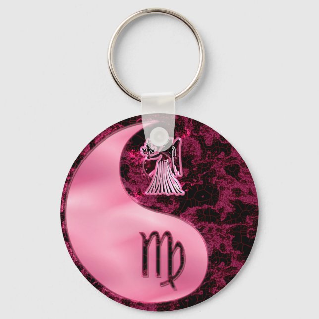 Virgo Yin Yang Keychain (Front)