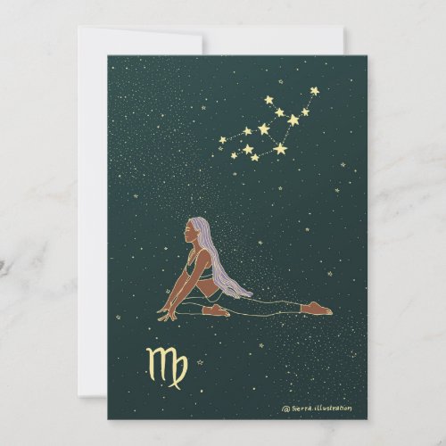 Virgo Yoga Girl Birthday Card