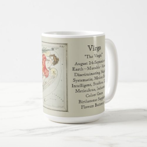 Virgo Zodiac Antique Astronomical Chart Coffee Mug