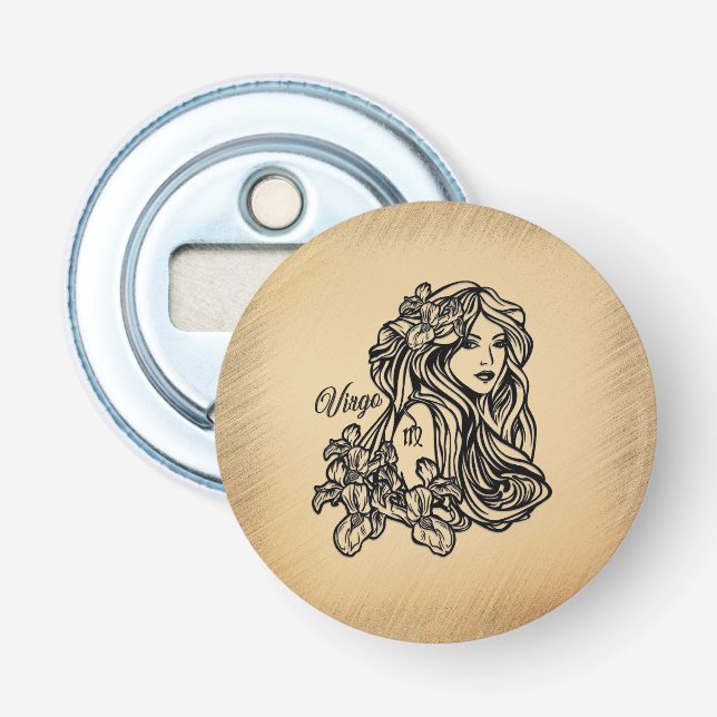 Virgo Zodiac Antique Look Bottle Opener (Front)
