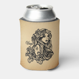 Virgo Zodiac Antique Look Can Cooler