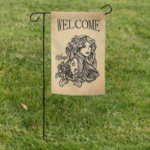 Virgo Zodiac Antique Look Garden Flag