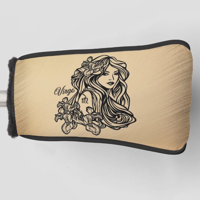 Virgo Zodiac Antique Look Golf Head Cover (Front)