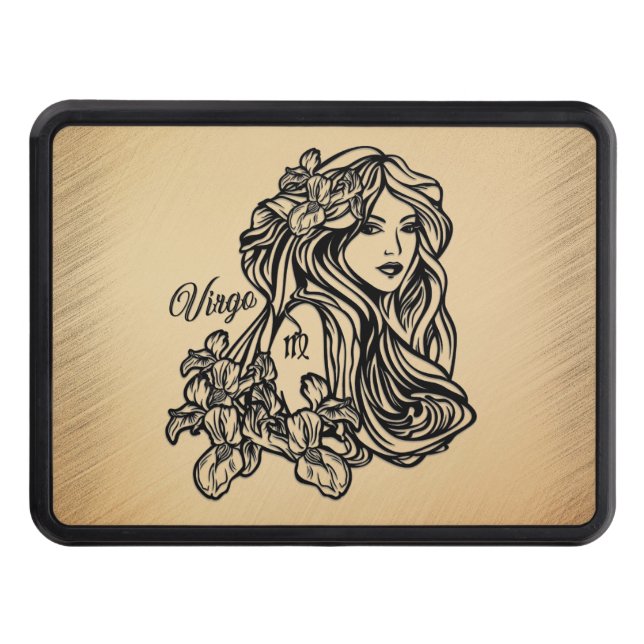 Virgo Zodiac Antique Look Hitch Cover (Front)