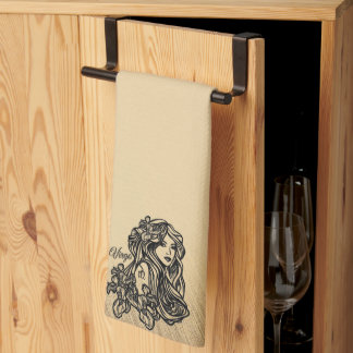 Virgo Zodiac Antique Look Kitchen Towel