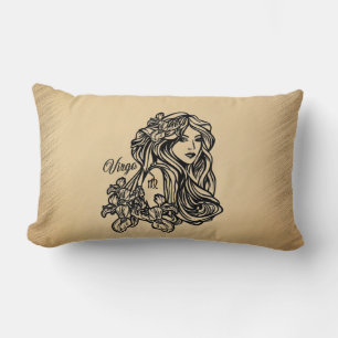 Virgo Zodiac Antique Look Lumbar Pillow
