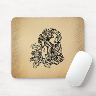 Virgo Zodiac Antique Look Mouse Pad