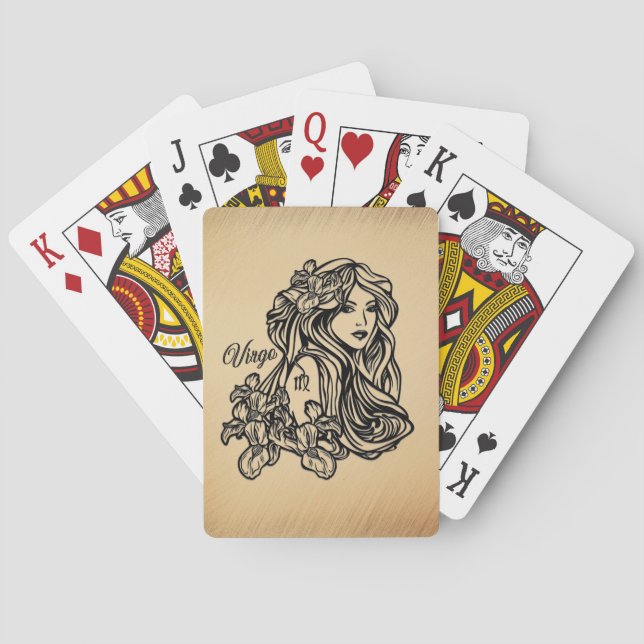 Virgo Zodiac Antique Look Poker Cards (Back)