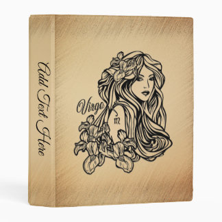Virgo Zodiac Antique Personal Text in Spine Mini Binder