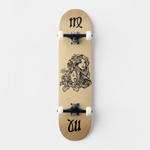 Virgo Zodiac Antique  Skateboard