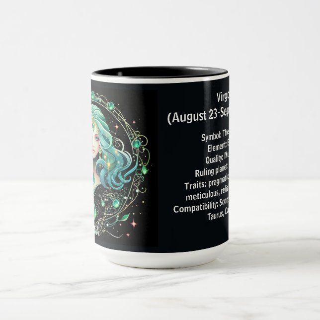 Virgo Zodiac Art for August 23–September 22 Mug (Center)