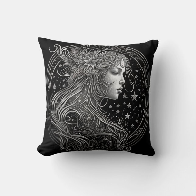 Virgo Zodiac Astrological Throw Pillow (Front)