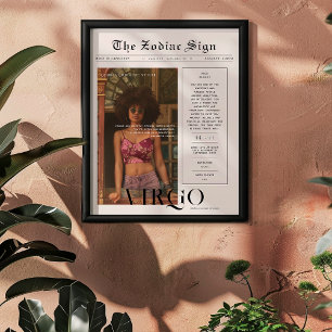 Virgo Zodiac Astrology Photo Newspaper Poster