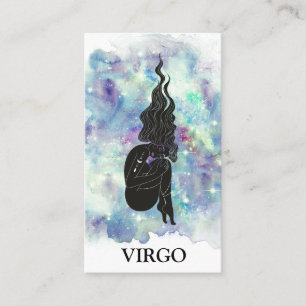 *~* VIRGO Zodiac Astrology Readings Blue Teal Business Card