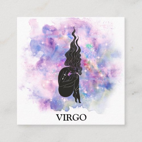  VIRGO Zodiac Astrology Readings Pink Blue Square Business Card