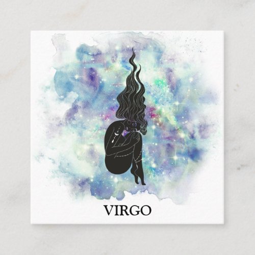  VIRGO Zodiac Astrology Readings Teal  Blue Square Business Card
