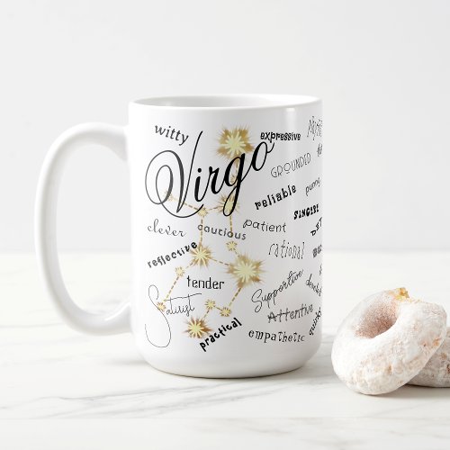 Virgo Zodiac Astrology Traits Constellation Text Coffee Mug