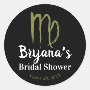 VIRGO Zodiac August September Bridal Shower  Classic Round Sticker