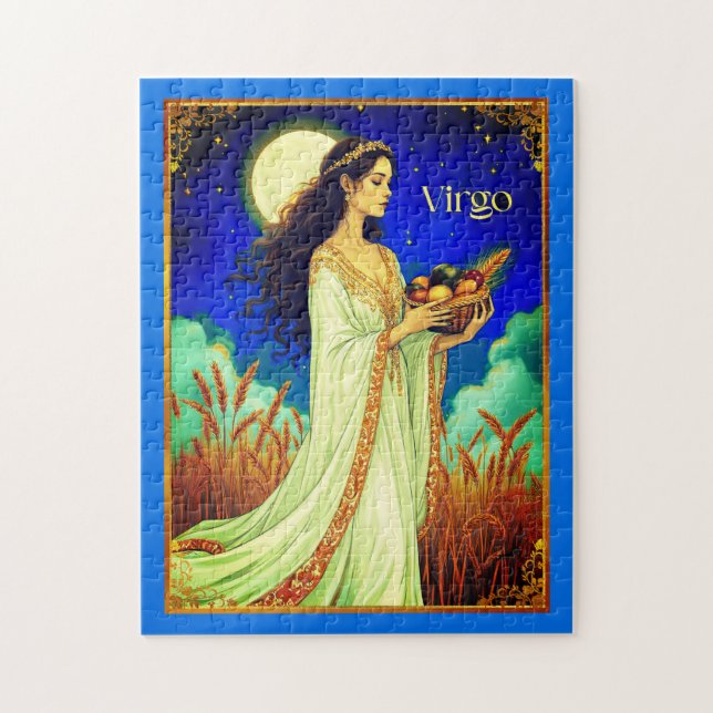 Virgo Zodiac Beauty Under a Night Sky Jigsaw Puzzle (Vertical)