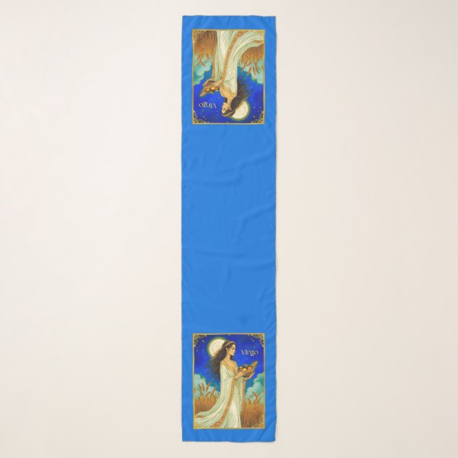 Virgo Zodiac Beauty Under a Night Sky Scarf (Front)