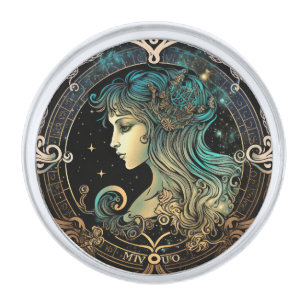 Virgo Zodiac Birth Sign Astrology Silver Finish Lapel Pin