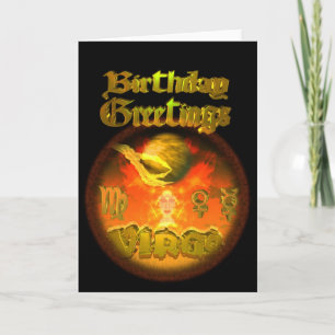 Virgo Zodiac Birthday Greetings by Valxart Card