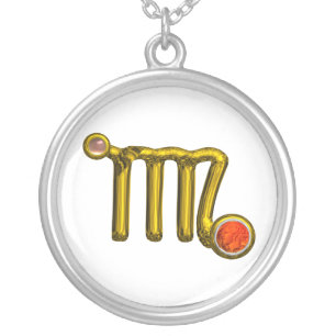 VIRGO ZODIAC BIRTHDAY JEWEL GREY AGATE Gold Cream Silver Plated Necklace