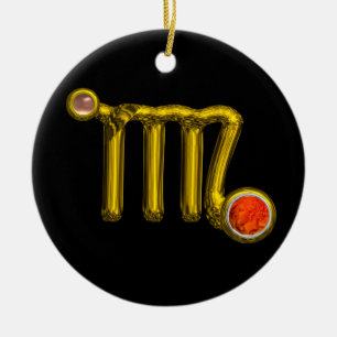 VIRGO ZODIAC BIRTHDAY JEWEL GREY AGATE Gold White Ceramic Ornament