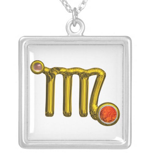 VIRGO ZODIAC BIRTHDAY JEWEL GREY AGATE Gold White Silver Plated Necklace