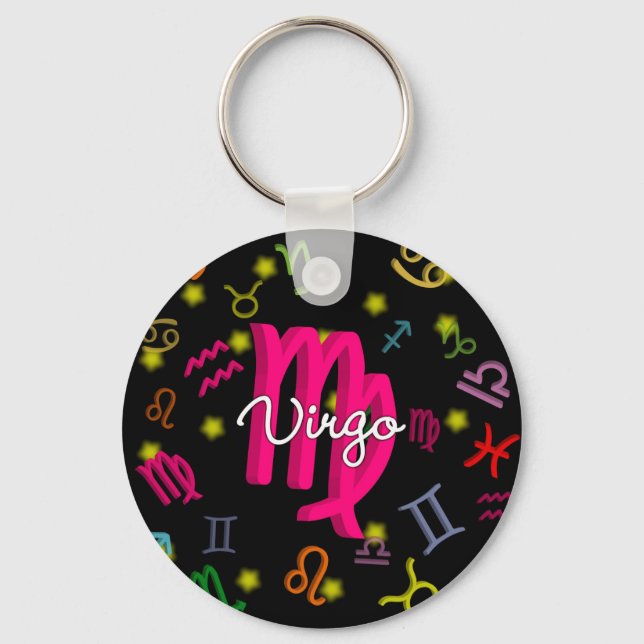 Virgo Zodiac Birthday Keychain (Front)