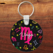 Virgo Zodiac Birthday Keychain (Front)